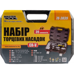 Набор ключей и насадок торцевых MASTERTOOL CRV 3/8" 39 шт 78-3039 Винница