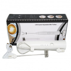 Пеновзбиватель ручной RIAS USB Speed Adjustable Milk Frother 2 насадки White (3_02732) Гуляйполе