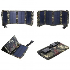 Солнечная панель Solar Power портативная зарядная станция складная с USB 5V - 10W камуфляж (SPH10) Орехов