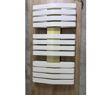 Рушникосушка водяна IRON D 925x500, Soft 9016/панель Brass