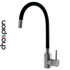 Смеситель для кухни рефлекторный черный гусак Champion Sus-011 REFLECTOR BLACK, (нержавеющая сталь)