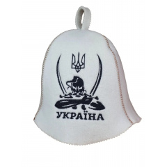 Банная шапка Luxyart "Козак з шаблями" искусственный фетр белый (YT-315) Каменец-Подольский