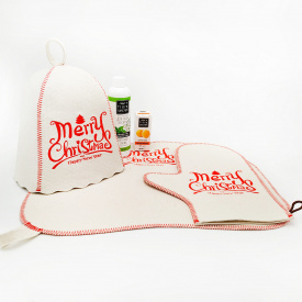 Подарочный набор для бани Luxyart "Merry Christmas" 5 предметов (A-975)