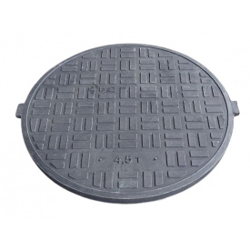 Кришка люка каналізаційного п/п легкого Воюс ЄВРО А15П до 4,5 т Чорна