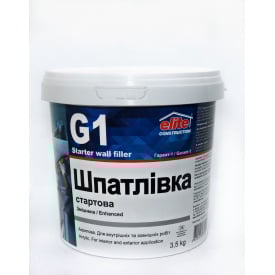 Стартова шпаклівка посилена Elite Construction Гарант-1 3.5 кг Білий