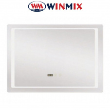 Зеркало для ванной комнаты Winmix STYLE MR03-80x60 (с LED-подсветкой, часы, антизапотевание)