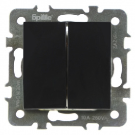 Выключатель Brille Rodos 2-кл Черный 42-014