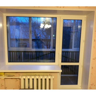 Балконний блок (двері 730х2150 вікно 1170х1350) монтажна ширина 70 мм, профіль WDS Ekipazh Ultra 70