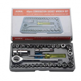 Набор торцевых головок с трещоткой Aiwa 40 шт
