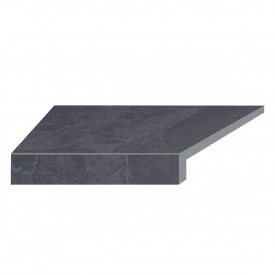 Aquaviva Угловой Г-образный элемент бортовой плитки Aquaviva Ardesia Black, 595x345x50(20) мм (левый/45°)