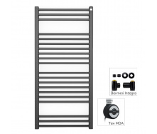Рушникосушка комбінована Terma Bone 1260x500 Black mat тен MOA + вентиль Integra Black mat