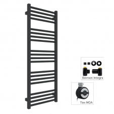 Рушникосушка комбінована Terma Fiona 1140x430 Black mat тен MOA + вентиль Integra