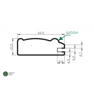 Рамочный профиль МДФ №023 шпонированный 22 мм 2,8мх60 мм