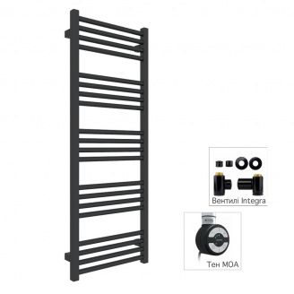 Полотенцесушитель комбинированный Terma Fiona 1140x430 Black mat тен MOA + вентиль Integra