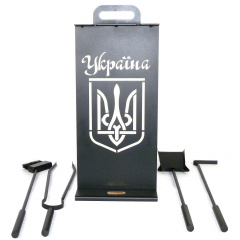 Каминный набор Украина и дровница Ferrum Зевс 4 4 инструмента Черный (999) Курень
