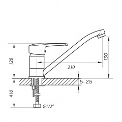 Змішувач для кухні Zegor PED-A279 на гайці Михайлівка