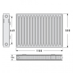Радиатор стальной Aquavita 22 500х1100 с креплением Коломия