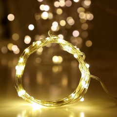 Гірлянда Hoz Роса на батареях 100 LED 10 м Білий теплий (1978-07) Ладан