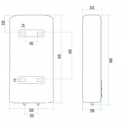 Водонагреватель Thermo Alliance 80 Л, Мокрый Тэн 1Х(0,8+1,2) Квт Dt80V20G(Pd)/2 Купянск