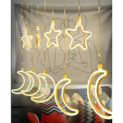 Гірлянда-бахрома Matrix Moon/Stars Copper Parts 9WW-1 2,5 м Білий теплий (НФ-00005707) Херсон