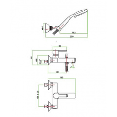 Змішувач для ванни Santan KALOS 76CR7450 із душовим гарнітуром Чернигов