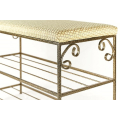 Полиця для взуття кована Ferrum Софт Антик-золото 2 полиці (879) Королево