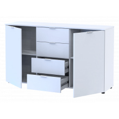 Комод Doros Рон 5 Білий 2 фасади 4 шухляди 140х38х81 (44900223) Доманівка