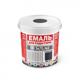 Емаль Для Радіаторів акрилова термостійка глянсова SkyLine 0.4 л Графітова RAL 7024