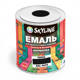 Эмаль для пола и других поверхностей акриловая SkyLine Черный RAL 9004 0.75 л