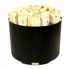 Корзина для дров дровниця для каміна для печі Ferrum Бочка Черный (964)