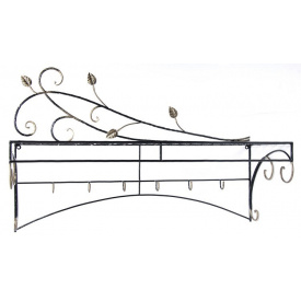 Настінна вішалка Ferrum Ідилія кована Чорний із золотою патиною (855)