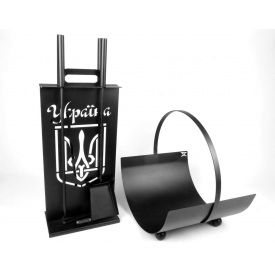 Каминный набор Украина и дровница Ferrum Факел 4 4 инструмента Черный (1000)