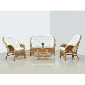 Плетеный комплект мебели Копакабана Гиацинт CRUZO софа, 2 кресла и столик (km08203)