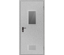 Противопожарная дверь одностворчатая с вентиляцией 600х1200х2250 мм цвет RAL 