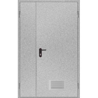 Противопожарная дверь двустворчатая с вентиляцией 1200х2000х2250 мм цвет RAL 