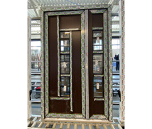 Входная дверь 1300х2100 мм монтажная ширина 60 мм профиль WDS Ekipazh Ultra 60 цвет Орех