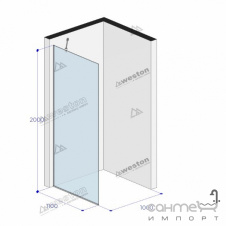 Душевая перегородка Weston WP0 1100x2000 polish/стекло прозрачное