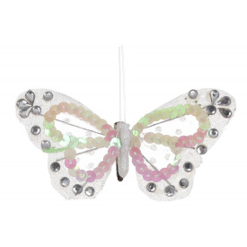 Декоративная бабочка на клипсе BonaDi Белый 11 см Белый (117-902)