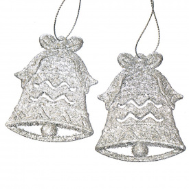 Набор украшений Elisey Серебристые колокольчики 2 шт 8 см Серебристый (008NR/silver)