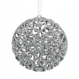 Підвіска новорічна Flora Ажур 9 см Сріблястий (12248)