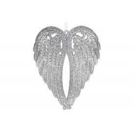 Ялинкова прикраса BonaDi Крила янгола 15 см Сріблястий (788-753)