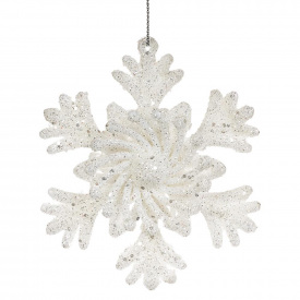 Подвеска новогодняя Elisey Снежинка оригинальная 10 см Белый (007NZ)