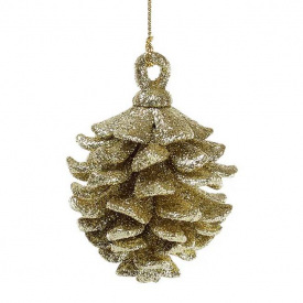 Подвеска новогодняя Flora Шишка 8 см Золотистый (11772)