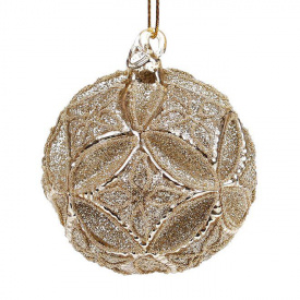 Новогодний шар Flora D-8 см Шампань (12609)
