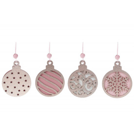 Набор елочных украшений BonaDi 8 шт 15 см Розовый (738-298)