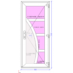 Дверь входная металлопластиковая 900х2100мм, монтажная ширина 70 мм, профиль WDS Ekipazh Ultra 70 Ивано-Франковск
