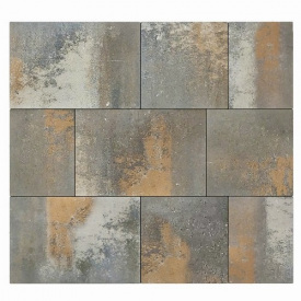 Тротуарна плитка LineBrook Модерн Тоскана 60 мм бетонна бруківка без фаски коричнева