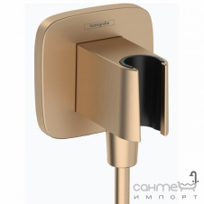 Фото - Шланговое подключение с держателем ручного душа Hansgrohe FixFit Q 26887140 Brushed Bronze бронза браш Шланговое подключение с держателем ручного душа Hansgrohe FixFit Q 26887140 Brushed Bronze бронза браш