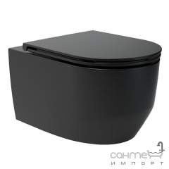 Безободковый подвесной унитаз с сидением softclose Devit Art 3.0 Art 3.0 Vortex Flush 3030140B матовый черный Николаев