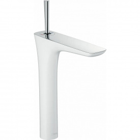 Змішувач для умивальника Hansgrohe PuraVida високий із донним клапаном білий